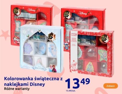 Kolorowanka świąteczna z naklejkami Disney promocja w Action