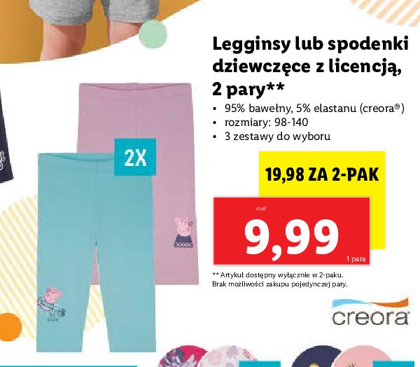 Spodenki dziewcz臋ce 艣winka peppa 98-140 cm promocja