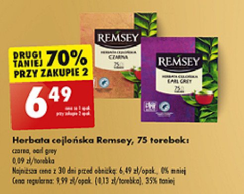 Herbata earl grey Remsey promocja