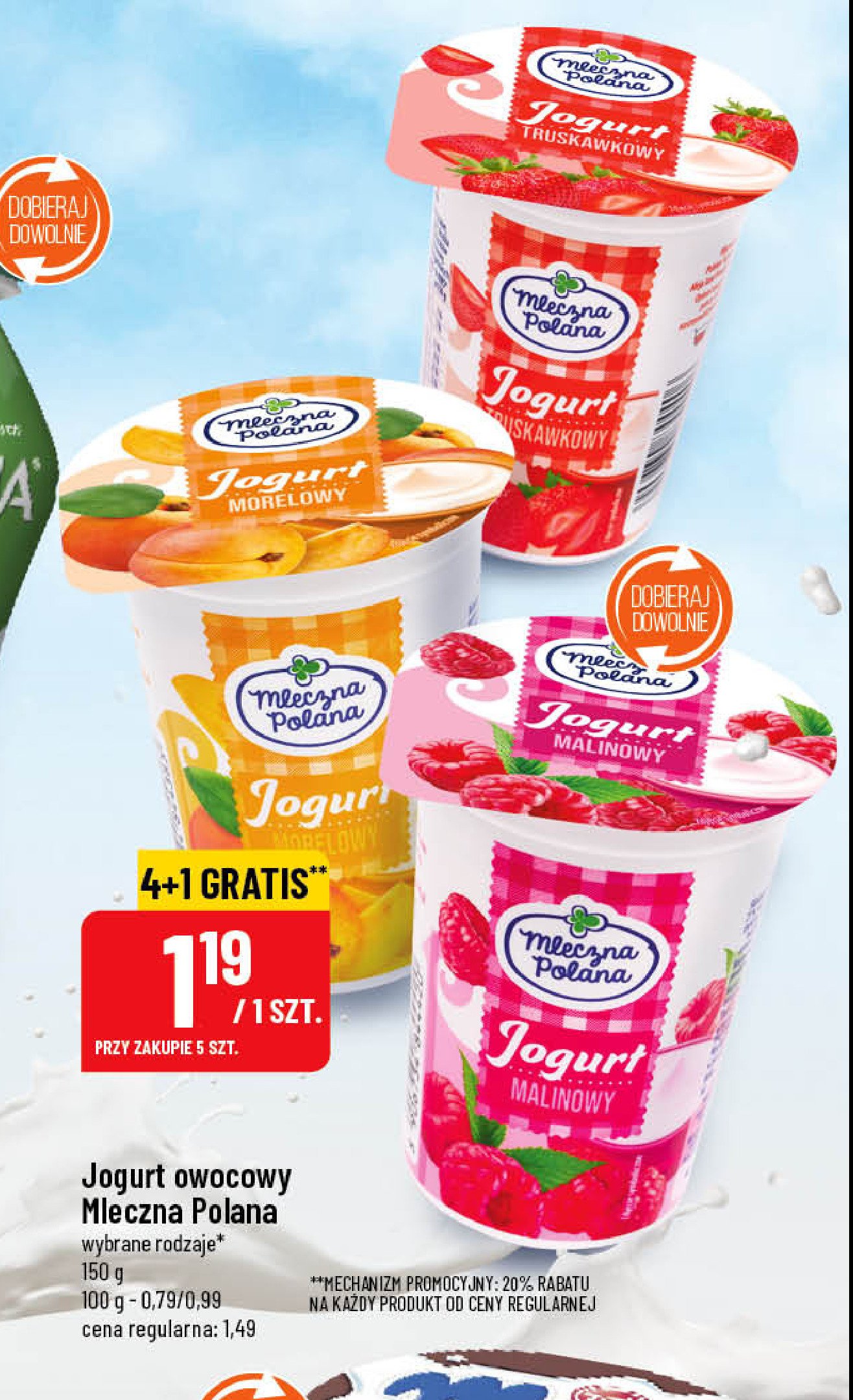 Jogurt truskawkowy Mleczna polana promocja