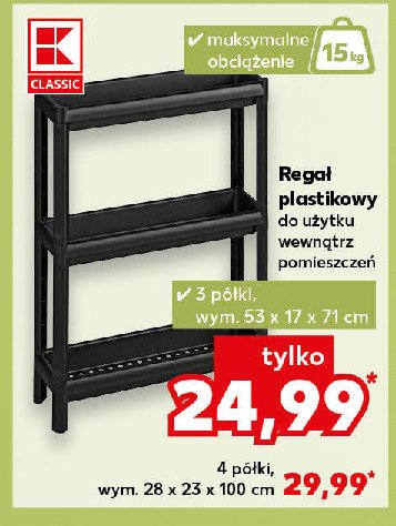 Regał plastikowy 53 x 17 x 71 cm K-classic promocja w Kaufland