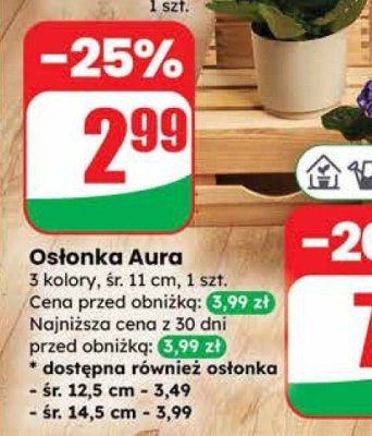 Osłonka Aura 3 kolory, śr. 11 cm promocja w Dino