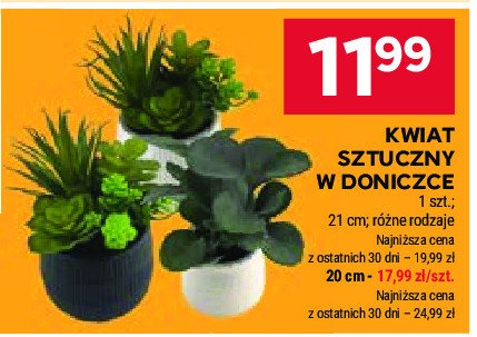 Kwiat sztuczny w doniczce 21 cm promocja