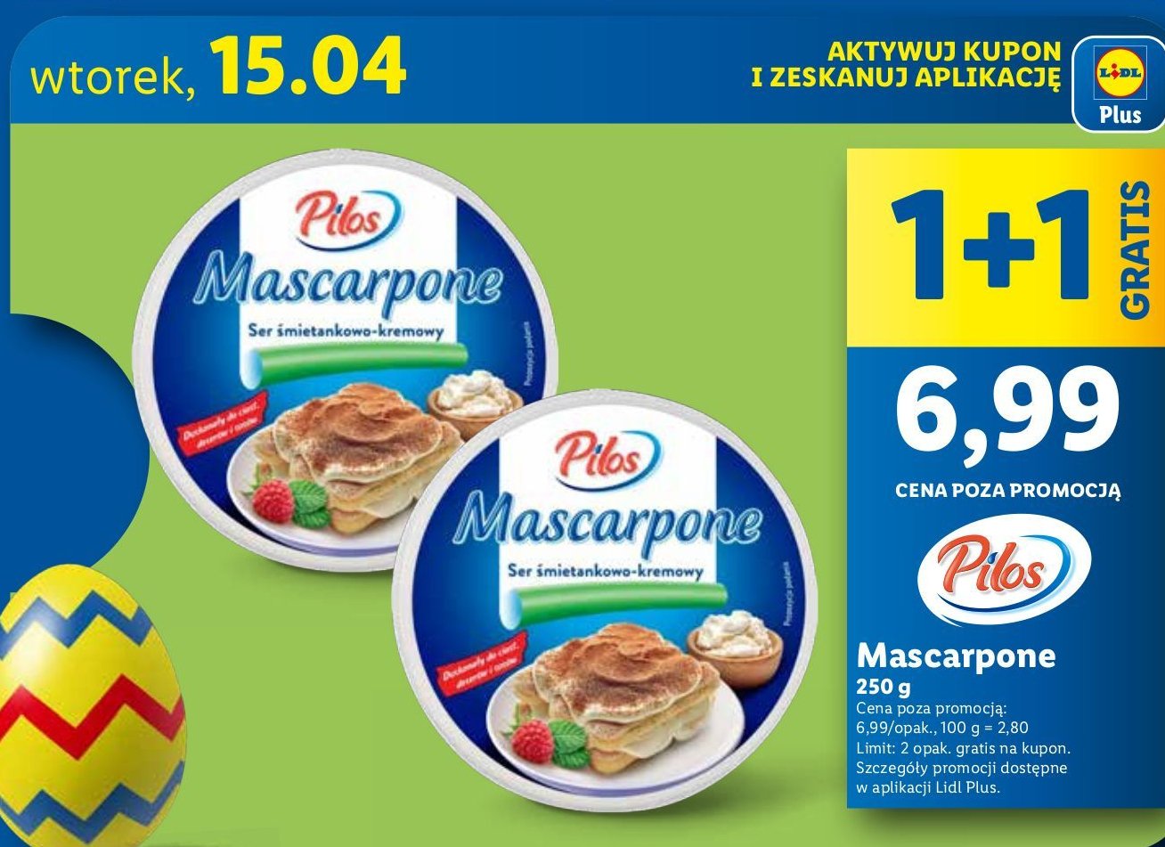 Serek mascarpone Pilos promocja