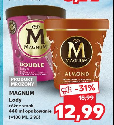 Lody ruby berries & cream Algida magnum double promocja