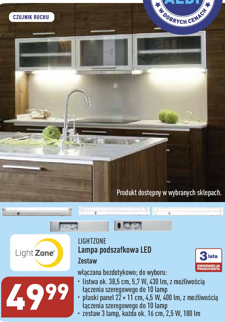 Lampa podszafkowa panel 22 x 11 cm LIGHTZONE promocja