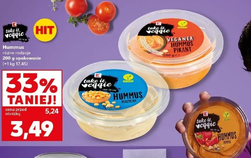 Hummus klasyczny K-classic takie it veggie promocja w Kaufland