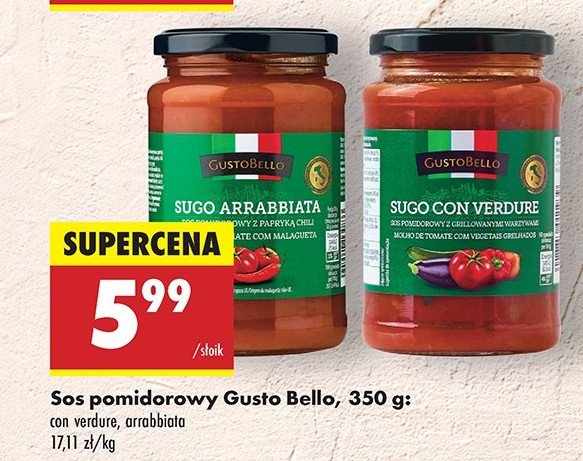 Sos pomidorowy arrabbiata Gustobello promocja