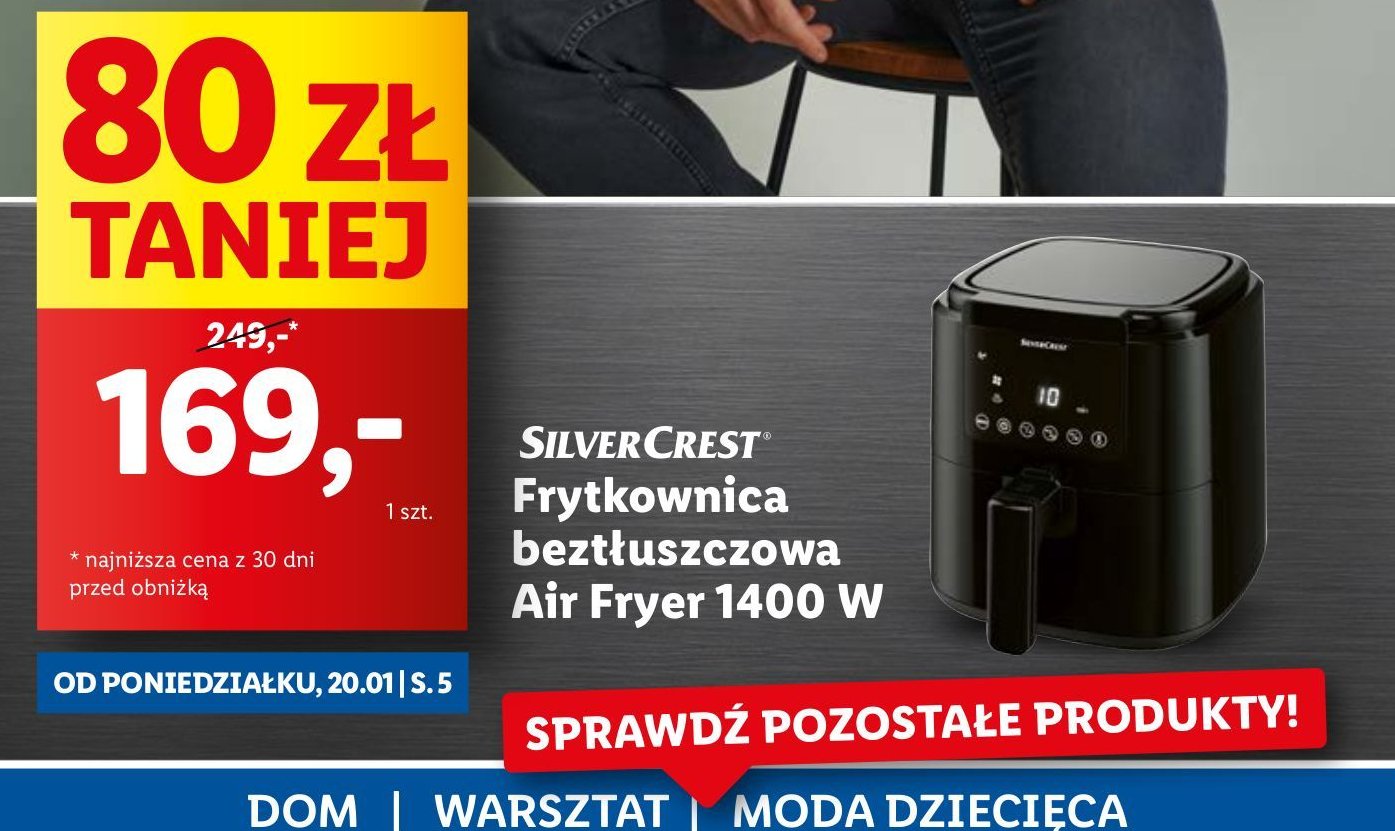 Frytkownica beztłuszczowa 1400w Silvercrest promocja