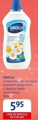 Uniwersalny płyn do mycia SIDOLUX wszystkich powierzchni, o zapachu mydła marsylskiego promocja w Drogerie DM