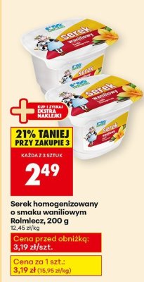 Serek homogenizowany o smaku waniliowym Rolmlecz promocja w Biedronka