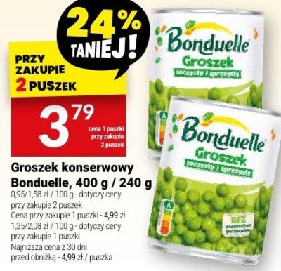 Groszek konserwowy Bonduelle, 400 g / 240 g promocja w Twój Market