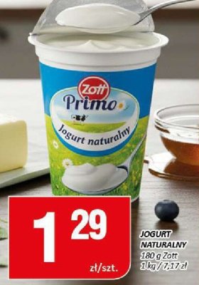Jogurt naturalny Zott Primo 380 g promocja w Chorten