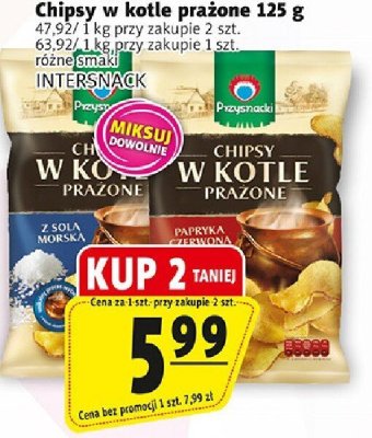 Chipsy w kotle prażone 125 g różne smaki INTERSNACK promocja w Prim Market