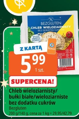 Chleb wieloziarnisty/bułki białe/wieloziarniste bez dodatku cukrów Bezgluten promocja w Leclerc