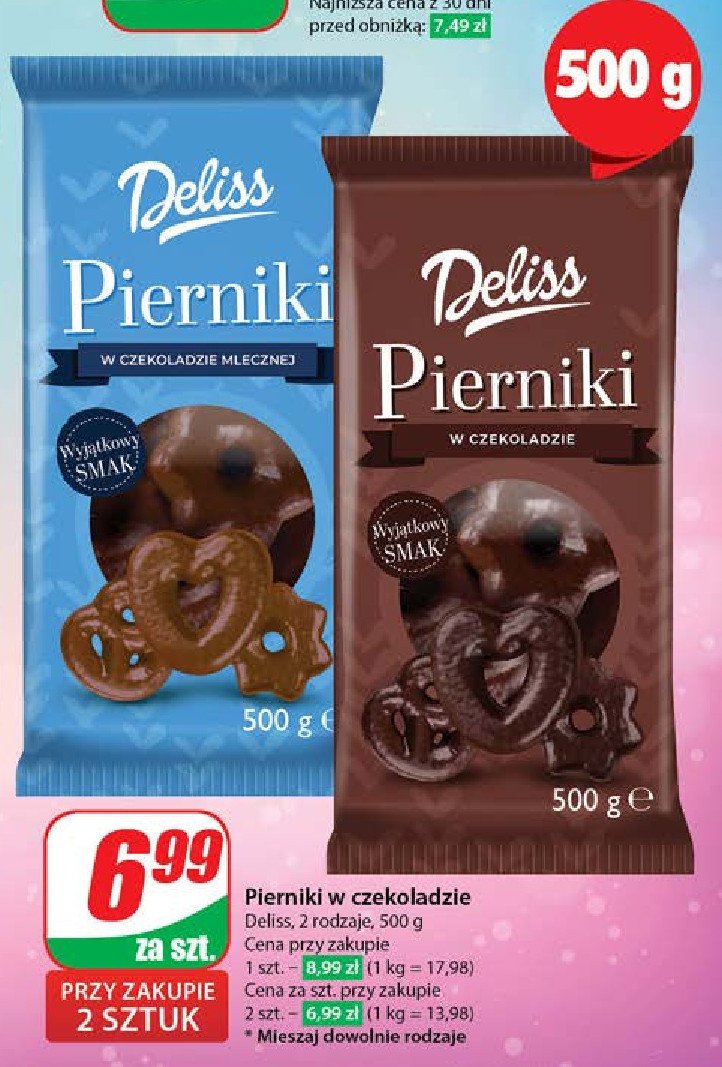 Pierniki w mlecznej czekoladzie Deliss promocja