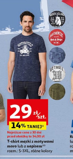 T-shirt męski z aplikacją s-3xl Auchan inextenso promocja w Auchan