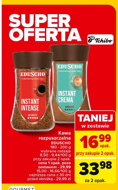 Kawa EDUSCHO CAFFE CREMA promocja w Carrefour