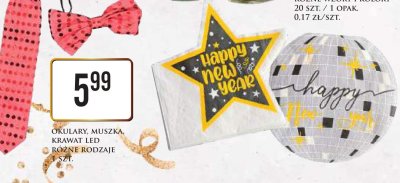 Okulary, muszka, krawat LED różne rodzaje 1 szt. promocja w Dino