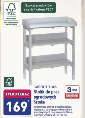 Stolik do prac ogrodowych 76 x 37 x 92 cm Garden feelings promocja