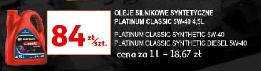 Olej 5w-40 diesel Orlen platinum classic promocja