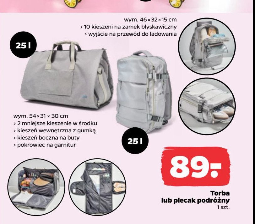 Plecak podróżny 25 l promocja w Netto
