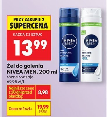 Żel do golenia NIVEA MEN, 200 ml promocja w Biedronka