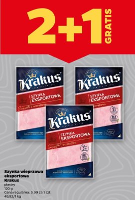 Szynka wieprzowa eksportowa plastry 2+1 GRATIS promocja w Netto