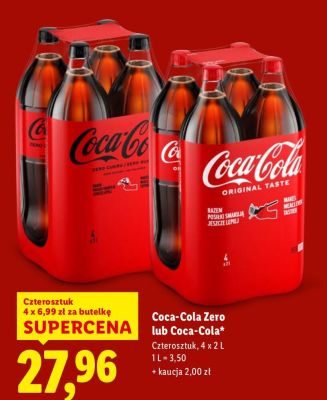 Napój gazowany Zero Cukru 4 x 2 l promocja w Lidl