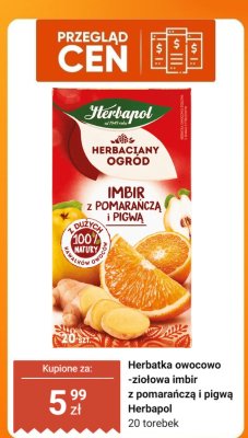 Herbatka owocowo-ziołowa imbir z pomarańczą i pigwą Herbapol 20 torebek promocja w Dino