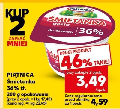 Śmietanka Piątnica śmietanka 36% tł. 200g promocja w Kaufland