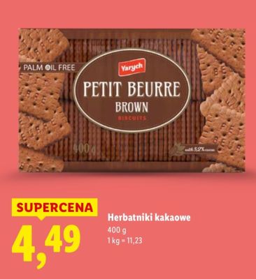Herbatniki Petit Beurre Brown kakaowe promocja w Lidl