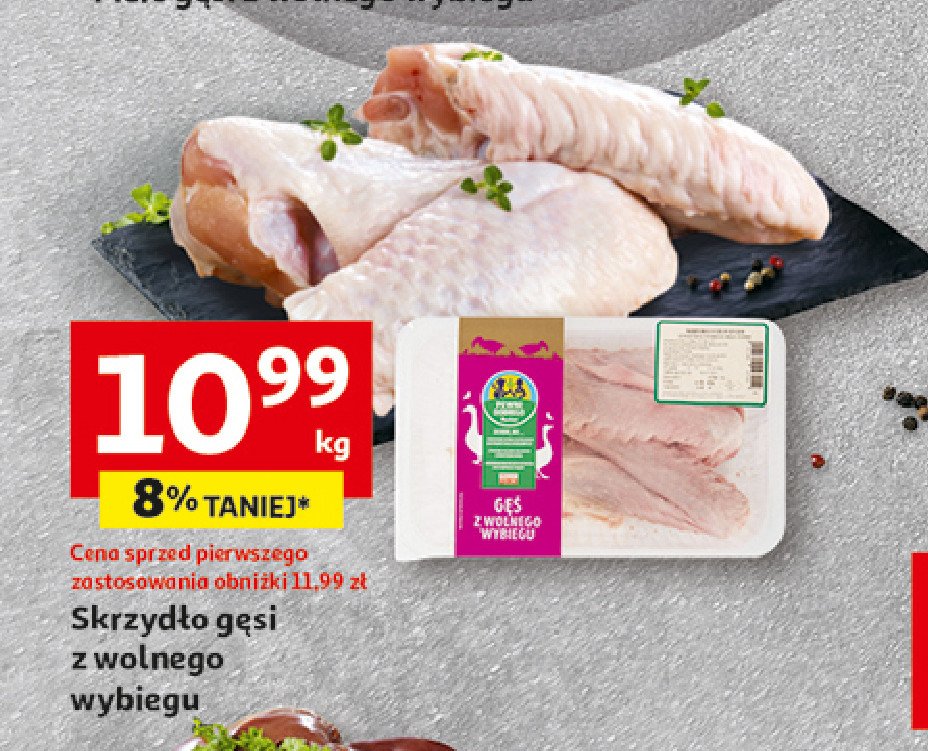 Skrzydło gęsi z wolnego wybiegu Auchan pewni dobrego promocja