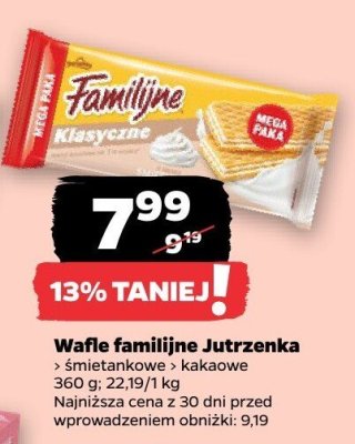 Wafle familijne Jutrzenka kakaowe promocja w Netto