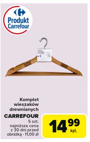 Wieszaki drewniane Carrefour promocja