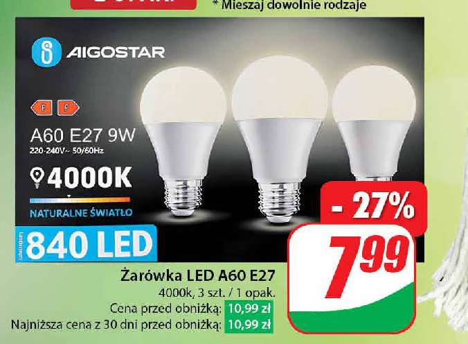 Żarówka led a60 e27 Aigostar promocja