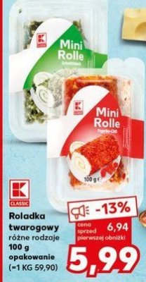Mini roladka twarogowa z pomidorami K-classic promocja