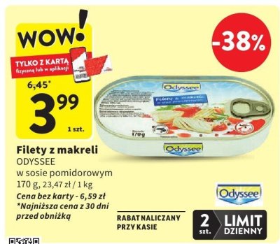 Filety z makreli ODYSSEE w sosie pomidorowym promocja w Intermarche
