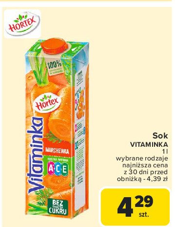 Sok marchew Hortex vitaminka promocja