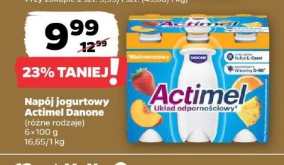 Napój jogurtowy Actimel układ odpornościowy różne rodzaje promocja w Netto