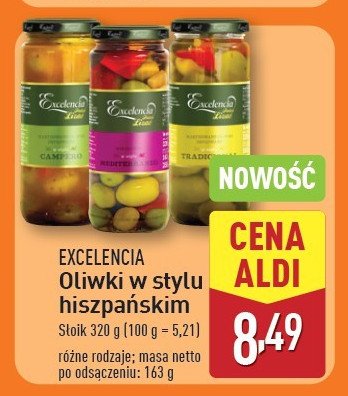 Oliwki zielone z pastą paprykową Excelencia promocja w Aldi