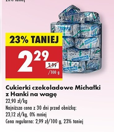 Cukierki z hanki Śnieżka michałki promocja w Biedronka