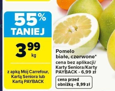 Pomelo białe, czerwone promocja w Carrefour