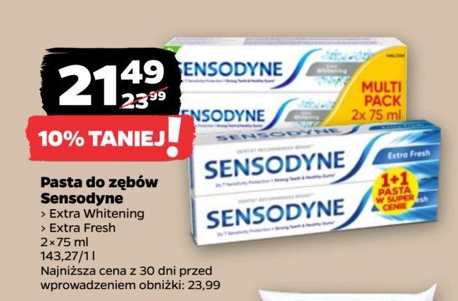 Pasta do zębów Sensodyne extra fresh promocja