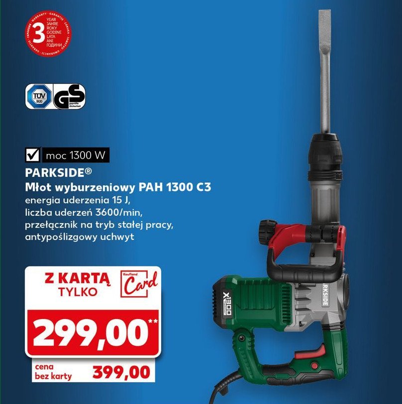 Młot wyburzeniowy 1300w Parkside promocja