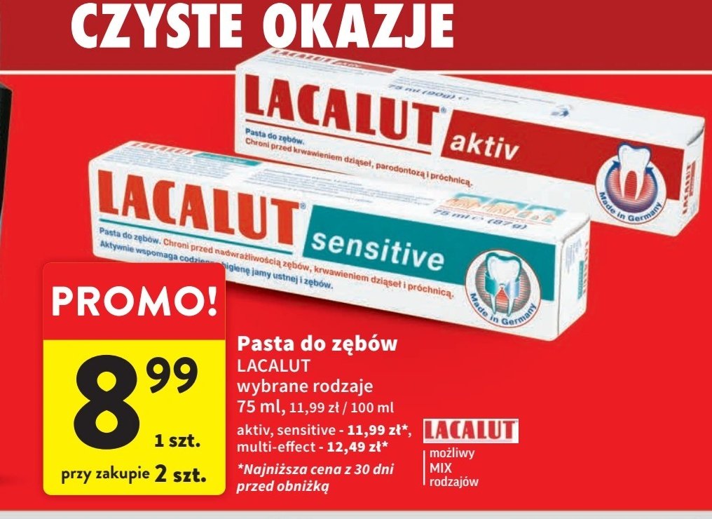 Pasta do zębów Lacalut sensitive promocja