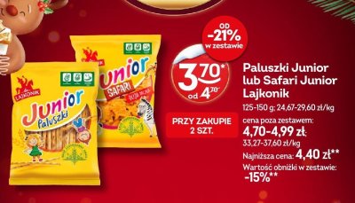 Paluszki Junior lub Safari Junior Lajkonik promocja w Żabka