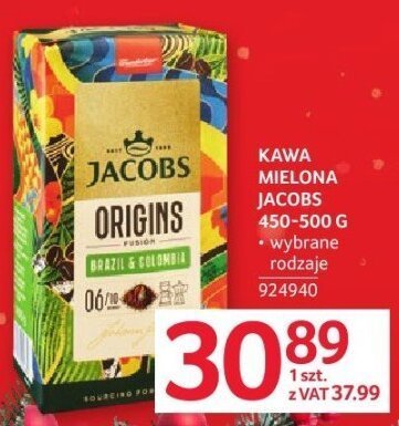 Kawa ziarnista Jacobs Origins 1 kg różne rodzaje promocja w Selgros