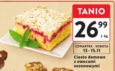 Ciasto domowe z owocami sezonowymi promocja w Intermarche