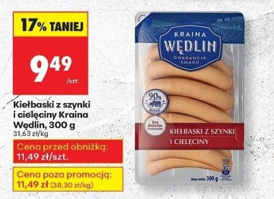 Kie艂baski z szynki i ciel臋ciny Kraina w臋dlin promocja w Biedronka
